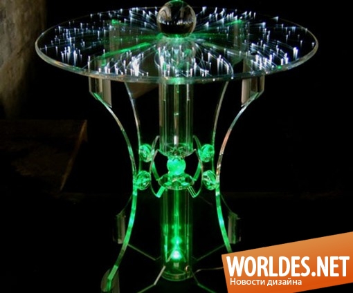дизайн мебели, дизайн столика, столик, необычный столик, акриловый столик, светящийся столик, прозрачный столик